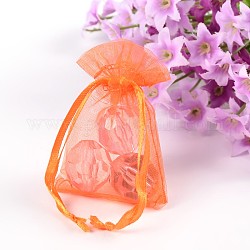 Organza Gift Bags, Orange, 7x5x0.2cm