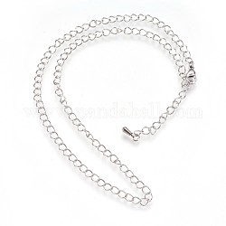 304 Edelstahl Kabelkette Halsketten, Träne, Edelstahl Farbe, 16.33 Zoll (41.5 cm), Drop: 8x3 mm