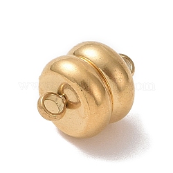 Ionenplattierung (IP) 304 Magnetverschlüsse aus Edelstahl mit Schlaufen, Rondell, golden, 10.5 mm, Loch: 1.4 mm.