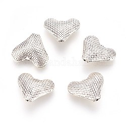 Tibetan Style Alloy Beads, Heart, Lead Free and Nickel Free and Cadmium Free, Antique Silver, 22x18x8mm, Hole: 1.5mm