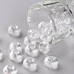 Transparente Farben Glanzglas runde Perlen, Rundloch, Transparent, 3~5x9~10 mm, Bohrung: 2.5 mm, ca. 73 Stk. / 50 g
