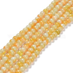 Glas runde Perlen Stränge, nachgemachte Steine, Runde, golden, 8~8.5x8 mm, Bohrung: 1 mm, ca. 46~52 Stk. / Strang, 14.17''~15.35'' (36~39 cm)