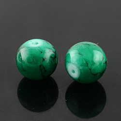 Chapelets de perles en verre peint, ronde, vert de mer, 10mm, Trou: 1.3~1.6mm, Environ 80 pcs/chapelet, 31.4 pouce