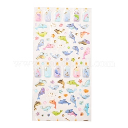 Epoxy Resin Sticker, for Scrapbooking, Travel Diary Craft, Fish Pattern, 4~39x4~36mm