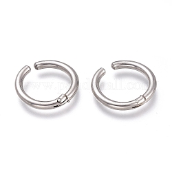 201 Stainless Steel Clip-on Earrings, Hypoallergenic Earrings, Ring, Stainless Steel Color, 19x2.5mm