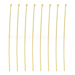 Brass Ball Head pins, Nickel Free, Golden Color, Size: about 0.6mm thick(22 Gauge), 50mm long, head: 1.5mm