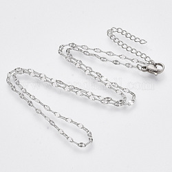 304 collier de chaînes de câble en acier inoxydable, avec fermoir pince de homard, sans nickel, platine, 16.4 pouce (41.8 cm)