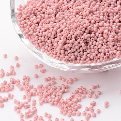 12/0 Grade A Round Glass Seed Beads, Baking Paint, Dark Salmon, 12/0, 2x1.5mm, Hole: 0.7mm, about 30000pcs/bag