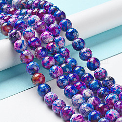 Natural Agate Beads Strands, Dyed & Heated, Round, Medium Orchid, 10mm, Hole: 1.2mm, about 38pcs/strand, 14.96''(38cm)