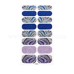 Nail Art Full Cover Nagelkunstfolie, Nagelstreifen mit Glitzerpuder, selbstklebend, für frauen mädchen diy nail art dekoration, Farbig, 27x8.5~16 mm, 16pcs / Blatt