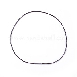 Gewachstes Polyester Schnur Halskette machen, 304 mit Edelstahlklammern, Sattelbraun, 22.04 Zoll (56 cm), 2 mm