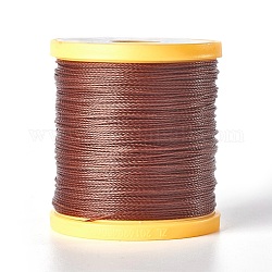 Round Waxed Polyester Cord, Micro Macrame Cord, Leather Sewing Thread, for Bracelets Jewelry Making, Beading Crafting Macrame, Camel, 0.65mm, about 164.04 yards(150m)/roll