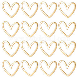 Beebeecraft, 1 caja, 30 uds., enlaces de corazón chapados en oro 18k, marcos huecos de amor, Conector de bisel de 11.5x13x1mm para pendientes, collares, fabricación de joyas