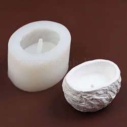 Silikonformen für Kerzenhalter selber machen, Gießformen aus Harz, Oval, für die Herstellung von Seifen- und Kerzenschmuck, weiß, 9.9x8x5.8 cm, Bohrung: 5 mm, Innendurchmesser: 5.1 cm