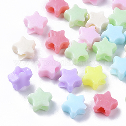 Perles en plastique polystyrène opaque, étoiles du nord, couleur mixte, 10x10.5x5mm, Trou: 3.5mm, environ 300 pcs/50 g