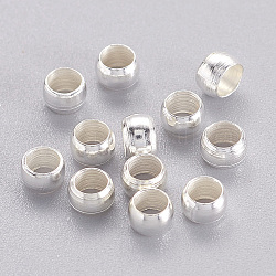Perline ondulato in Ottone,  cadmio& piombo libero, rondelle, argento, 4mm, Foro: 3 mm, circa 10000pcs/scatola