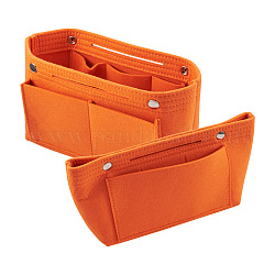 Pochettes cosmétiques zippées en feutre, rectangle, orange foncé, 15.1x31x9 cm, déplier: 15.1x22x9.4mm