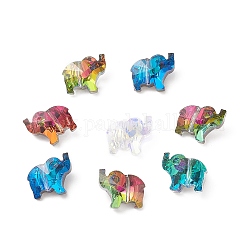 Transparente Glasperlen, Elefant, Mischfarbe, 13x15x8.5 mm, Bohrung: 1.2 mm