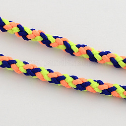 Handmade Braided Nylon Elastic Cord, Colorful, 5mm, about 109.36 yards(100m)/roll