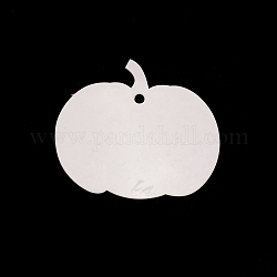 Décotation de carte d'étiquette acrylique, citrouille, blanc, 90x102x2.5mm, Trou: 6mm
