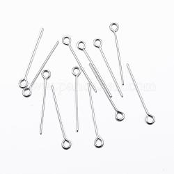 304 Stainless Steel Eye Pin, Stainless Steel Color, 25x0.8mm, Hole: 2mm, Pin: 0.8mm