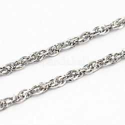 304 de acero inoxidable cadenas de singapur, cadenas de ondas de agua, sin soldar, color acero inoxidable, 0.4mm