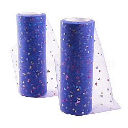 Heart Glitter Sequin Deco Mesh Ribbons, Tulle Fabric, Tulle Roll Spool Fabric For Skirt Making, Mauve, 6 inch(15cm), about 10yards/roll(9.144m/roll)