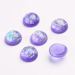 Cabochons d'opale à imitation demi-ronde en imitation, support violet, 12mm