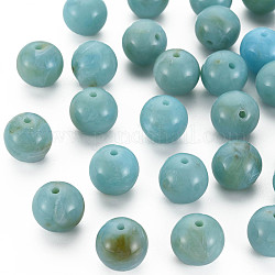 Perles rondes en acrylique d'imitation pierre précieuse, turquoise, 12mm, Trou: 2mm, environ 520 pcs/500 g