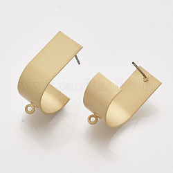 Risultati di orecchini in ferro, con perni e anello in acciaio, colore oro opaco, 25x10mm, Foro: 1.2 mm, ago :0.7mm