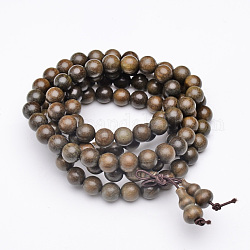 Ювелирные изделия из буддийского стиля, браслеты / ожерелья verawood mala bead, темно-оливковый зеленый, 5 дюйм (33 см)