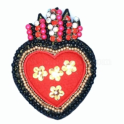 Accessoires de costume de perles de coeur, pour la Saint Valentin, rouge, 117x90mm
