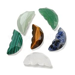 Cabochons d'ailes de papillon en pierres précieuses naturelles mélangées, facette, mélangé teint et non teint, 15x6.5~7x4~4.5mm