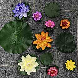 Künstliche Plastiklotusblätter, für Aquarium Hausgarten Hochzeitsdekoration, Mischfarbe, Lotus: 8 Stück / Set