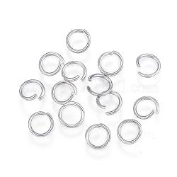 304 anelli di salto in acciaio inox, anelli di salto aperti, colore acciaio inossidabile, 18 gauge, 7x1mm, diametro interno: 5mm