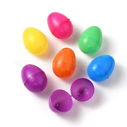 Huevos de pascua abiertos de plastico 3d, decoraciones de display, color mezclado, 57x43mm, agujero: 3 mm