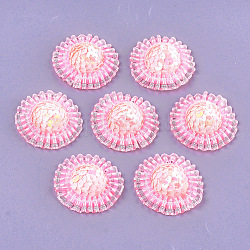 Schaumstoff-Cabochons, mit Pailletten / Paillette, Vlies und Organza, Hut, rosa, 45~47x15~17 mm, ca. 100 Stk. / Beutel