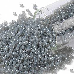 Cuentas de semillas redondas toho, Abalorios de la semilla japonés, (1150) gris translúcido, 11/0, 2.2mm, agujero: 0.8 mm, aproximamente 1110 unidades / 10 g