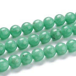 Stränge aus natürlichen Glasperlen, Runde, Frühlingsgrün, 8 mm, Bohrung: 0.8 mm, ca. 50 Stk. / Strang, 15.67 Zoll (39.8 cm)