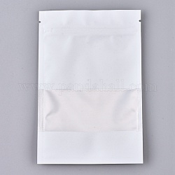 プラスチックジップロックバッグ  再封可能なアルミホイルポーチ  食品保存袋  長方形  ホワイト  15.1x10.1cm  片側の厚さ：3.9ミル（0.1mm）
