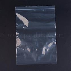 Sacs en plastique à fermeture éclair, sacs d'emballage refermables, joint haut, sac auto-scellant, rectangle, blanc, 36x24 cm, épaisseur unilatérale : 3.1 mil (0.08 mm), 100 pcs /sachet 