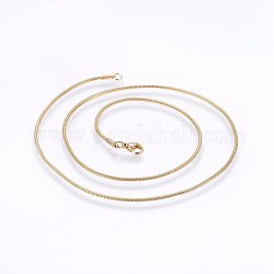 304 in acciaio inossidabile collane a catena serpente, con chiusure moschettone, oro, 19.7 pollici (50 cm), 1.5mm