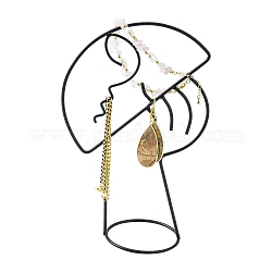 Présentoirs de porte-anneaux de stockage de bijoux en fer, pour boucles d'oreilles collier bracelet organisateur, formes de champignons, noir, 20x12.85x6.85 cm