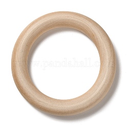 Anelli di collegamento in legno grezzo, anelli di legno macramè, tondo, Burlywood, 96x15mm, diametro interno: 67mm