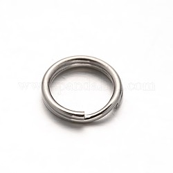 304 anelli portachiavi in ​​acciaio inox, anelli di salto a doppio anello, colore acciaio inossidabile, 8x1.5mm