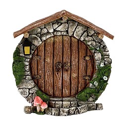 Puerta de jardín de madera en miniatura, para accesorios de casa de muñecas que simulan decoraciones de utilería, saddle brown, 100x85mm