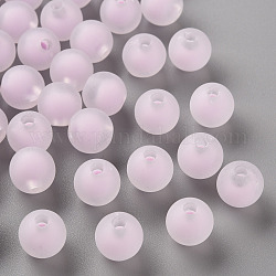 Perline acrilico trasparente, smerigliato, perline in perline, tondo, lilla, 9.5x9mm, Foro: 2 mm, circa 960pcs/500g