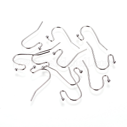 316 chirurgische Edelstahl-Ohrringhaken, Edelstahl Farbe, 22x12x2 mm, Stift: 0.7 mm