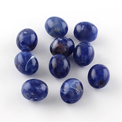 Imitazione ovale perline gemma acrilici, blu medio, 15x13mm, Foro: 2.5 mm, circa 310pcs/500g
