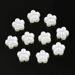 Perles d'imitation perles en plastique ABS, fleur, blanc crème, 8.5x8.5x4mm, Trou: 1.8mm